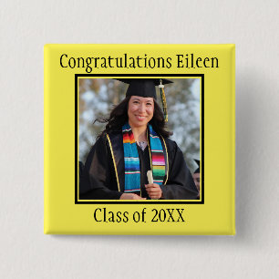 Enhorabuena Nombre del graduado y botón de foto