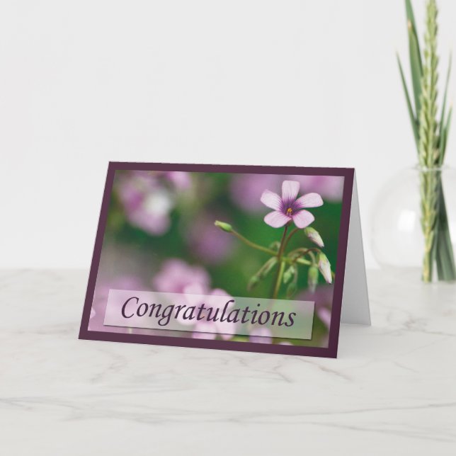 Enhorabuena - tarjeta de felicitación rosada del (Anverso)