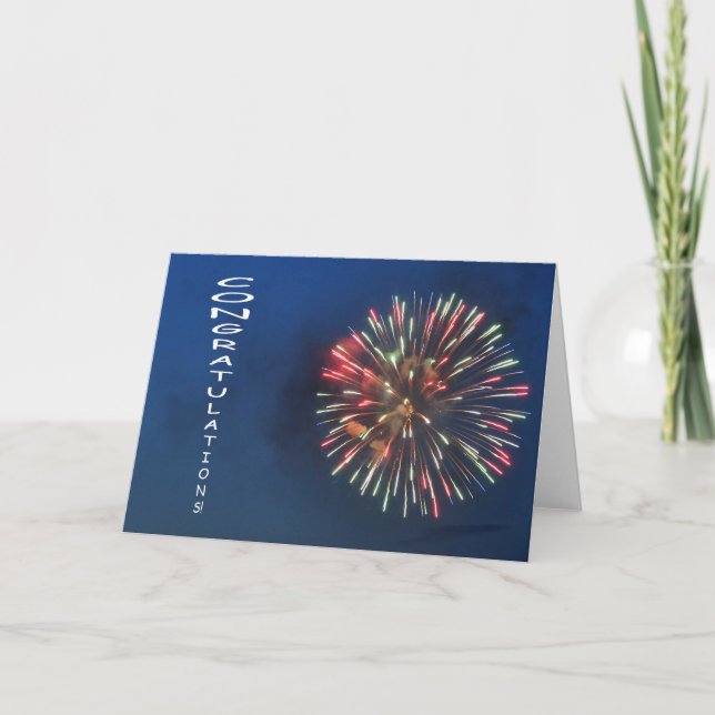 Enhorabuena y fuegos artificiales - Tarjeta de Art (Anverso)