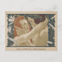 Enigma (1898) Pareja abrazándose Tarjeta postal an