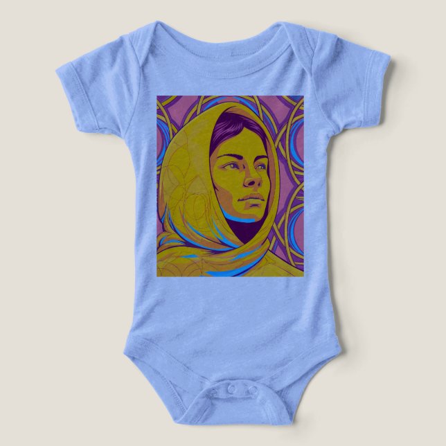 Enigmatic Brazilian Woman in Vibrant Pop Art (Diseño delantero )