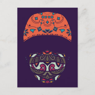enmascarado en postal de paisley