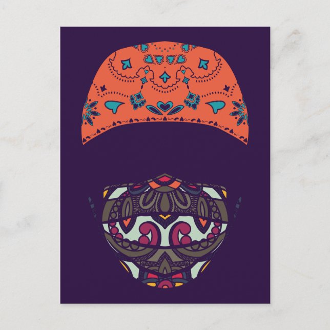 enmascarado en postal de paisley (Anverso)
