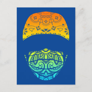 enmascarado en postal de paisley