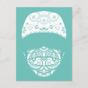 enmascarado en tarjeta postal paisley