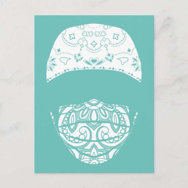 enmascarado en tarjeta postal paisley (Anverso)