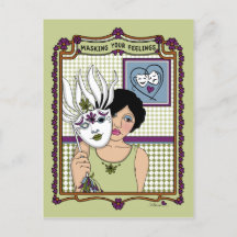 Enmascarar tus sentimientos_A_ postal