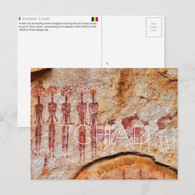 Ennedi, Chad Tarjeta Postal de Viaje (Anverso / Reverso)