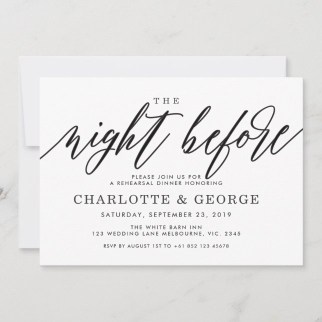 Ennegrezca la noche antes de la invitación (Anverso)