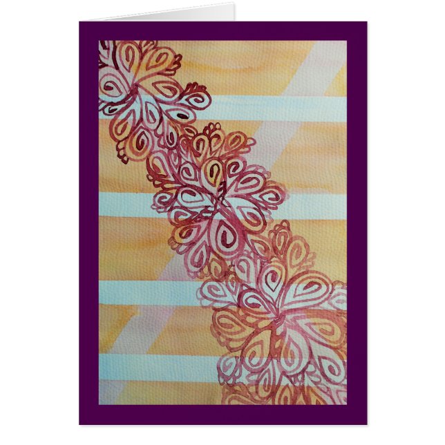 Enrejado y planta abstractos de la acuarela (Frente)