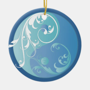 Enrollamiento del ornamento azul de Yin y de Yang