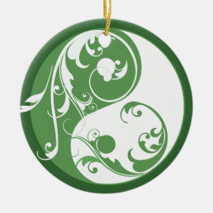 Enrollamiento del ornamento verde de Yin y de Yang