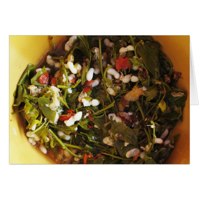 Ensalada de huevo de hormiga roja... Tarjeta de co (Anverso (Horizontal))