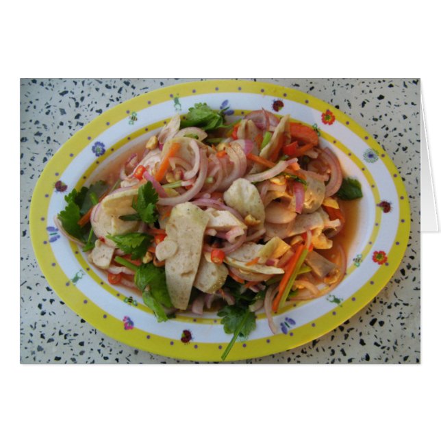Ensalada de salchichas tailandesas... Comida calle (Anverso (Horizontal))