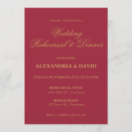 Ensayo boda y invitación a cenar negro rojo