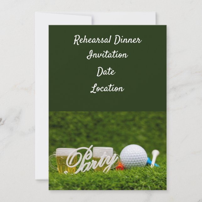 Ensayo de golf Invitación a la cena con bola y cer (Anverso)
