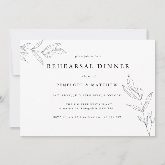 Ensayo de hoja de follaje de dibujo de línea Cena (Anverso)