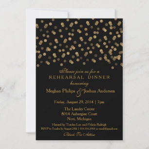 Ensayo de invitación a la cena Purpurina de oro Co