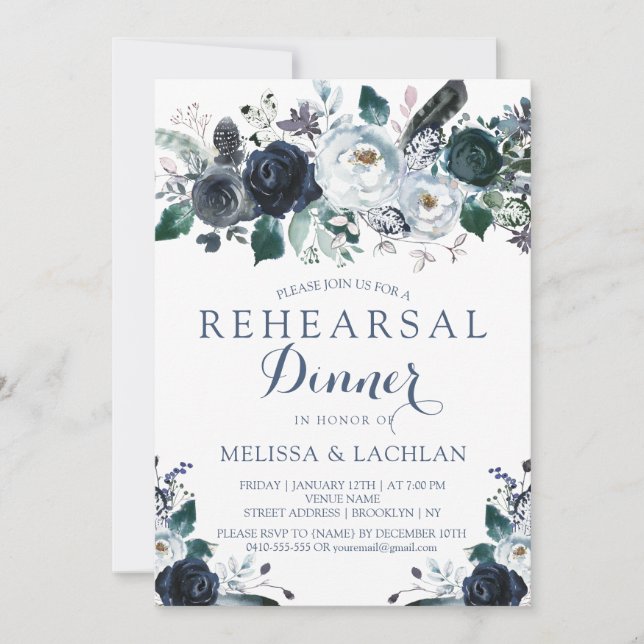 Ensayo de invitaciones a la cena Boda de la Marina (Anverso)
