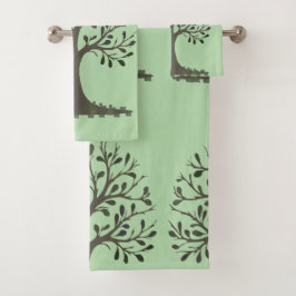 🌳 Ensemble de Serviettes de Bain Arbre de Vie 