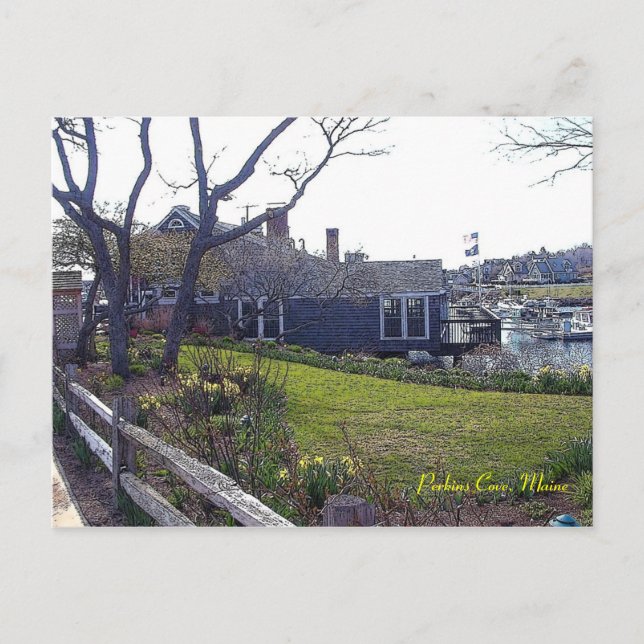 Ensenada de Perkins, Ogunquit, Maine - postal (Anverso)