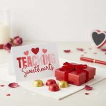 Enseñando Corazones Dulces Tarjeta de San Valentín