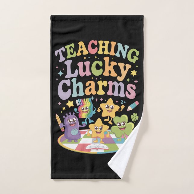 Enseñando Lucky Charms al profesor el día de San P (Toalla de mano)