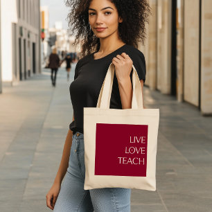 "ENSEÑANZA DE AMOR EN VIVO" Bolsa de Tote de color
