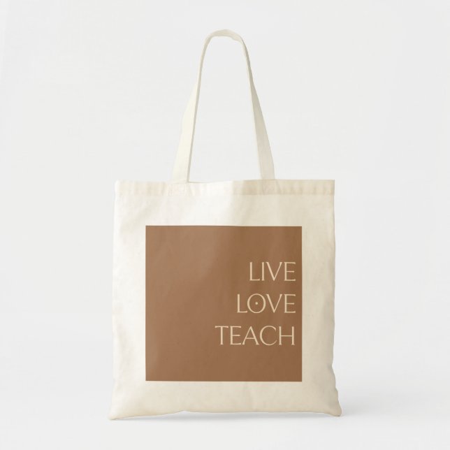 "ENSEÑANZA DE AMOR VIVO" Bolsa de Tote cálida, mar (Frente)
