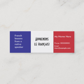 Enseñanza del francés — Tarjetas de publicidad