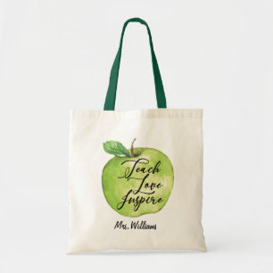 Enseñar, amar, inspirar la bolsa de tocador verde