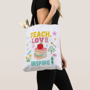 Enseñar, amar, inspirar la bolsa de tote perfecto