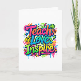 Enseñar. Amar. Inspirar. Tarjeta de Maestro Estilo