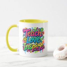 Enseñar. Amar. Inspirar. Taza con estilo de grafit