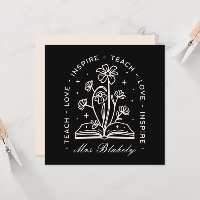 Enseñar amor inspirar citas de profesores personal (Anverso/Reverso In Situ)