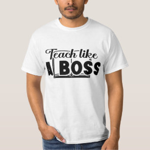 Enseñar como una camiseta de jefe profesor-estudia
