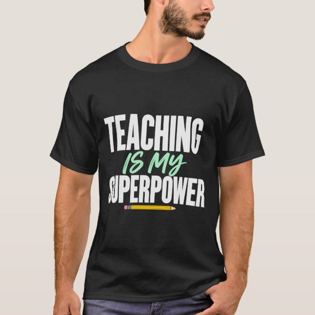 Enseñar es mi superpoder | Camiseta Gráfica Origin (Anverso)