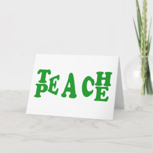 Enseñar Paz En Tarjeta De Saludo De Fuente Verde O