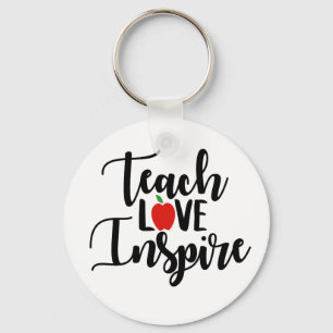 Enseñe al amor inspiran llavero de las palabras