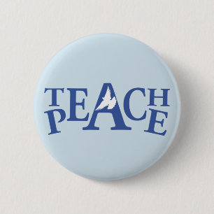 Enseñe paz a la sola insignia blanca del botón d