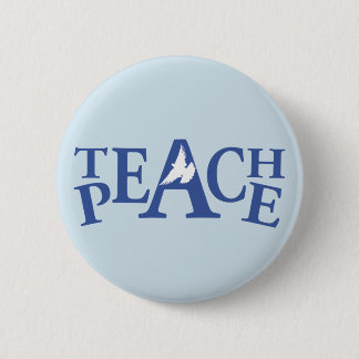 Enseñe paz a la sola insignia blanca del botón del