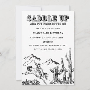 Ensillar la invitación a la fiesta de cumpleaños o