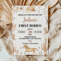 Ensillar la primera invitación al cumpleaños de Ro