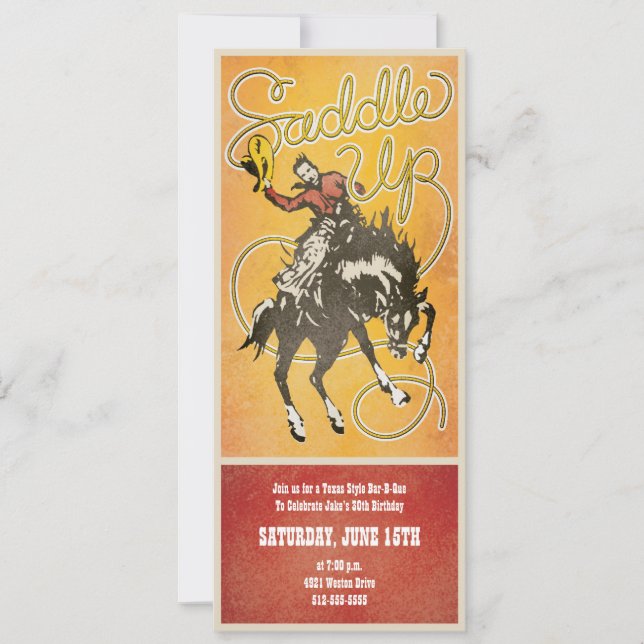 Ensille para arriba la invitación del fiesta del (Anverso)