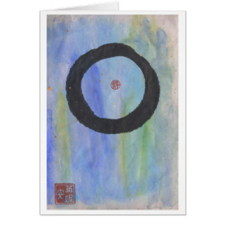 Enso azul (círculo del zen) de la tarjeta en