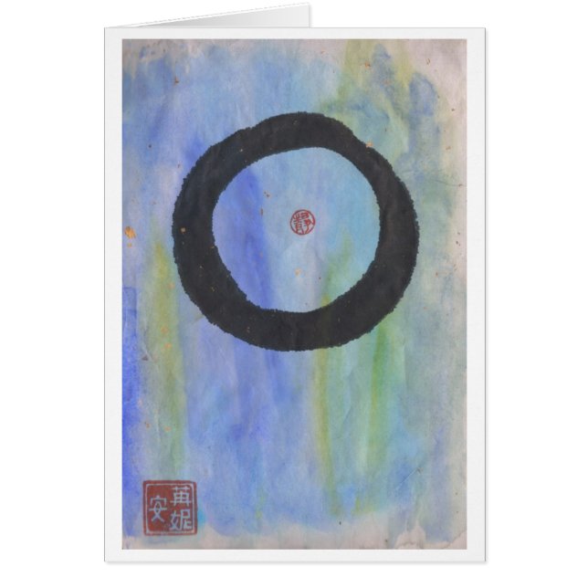Enso azul (círculo del zen) de la tarjeta en (Frente)