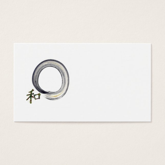 Enso plateado con carácter kanji para la armonía (Frente)