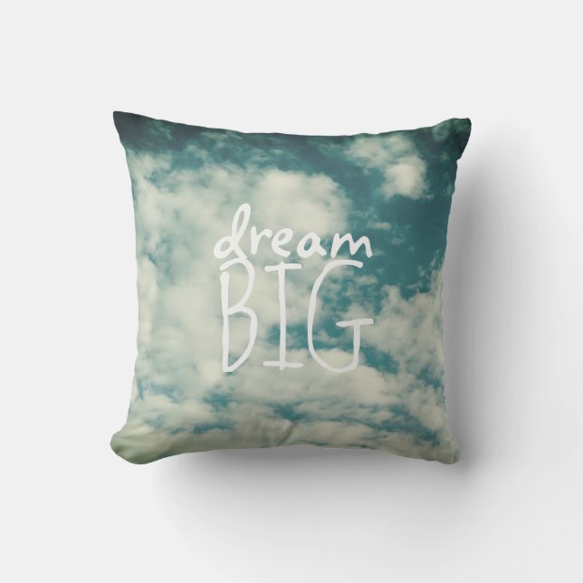 ensueño gran cielo azul lanzamiento almohada decor (Anverso)