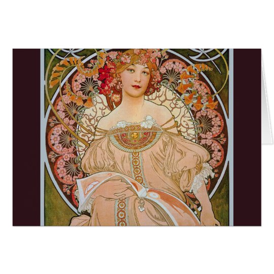 Ensueño por la tarjeta de nota de Alfonso Mucha
