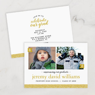 Entonces y ahora invitación a graduación de fotos